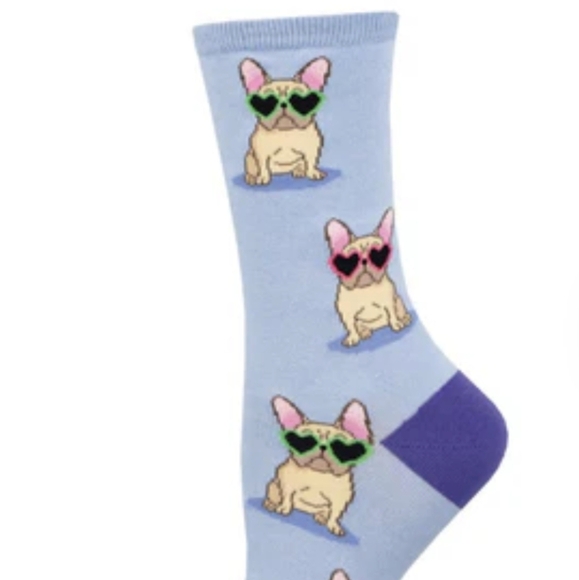 Socks Women's "Frenchie Dog Fashion" Socks women's Size 5-10.5 - Picture 2 of 10